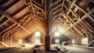 Comparaison entre une charpente traditionnelle en bois massif et une charpente en fermettes industrielles dans des combles